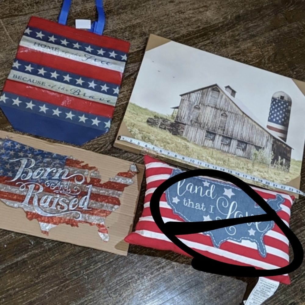 Americana decor flag barn GIFT✨same day ship
